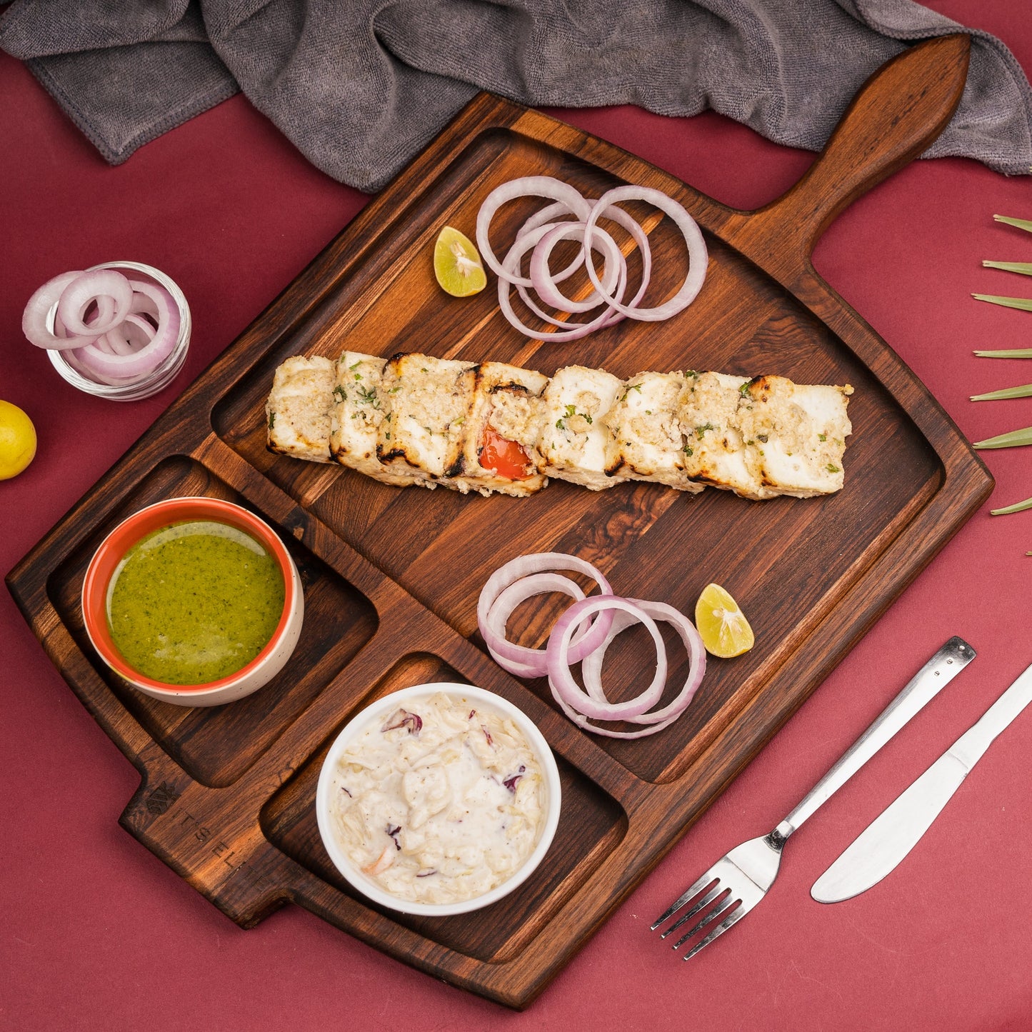 3 Dip Platter With Handle (Big)